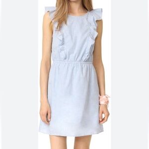 Madewell Bellflower Ruffle Sleeveless Sky Blue Mini Dress 6